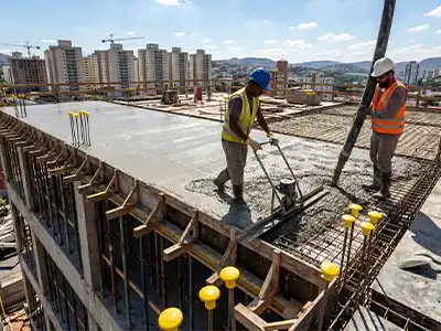 Foto de concretagem de obra